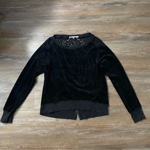 Pam & Gela Velour Crocheted Sweater